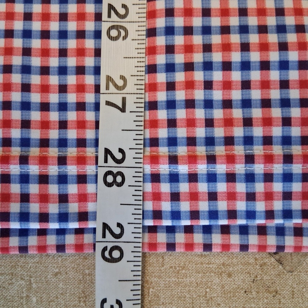 Rhoback Polo Shirt Mens L Red White Blue Gingham Performance USA Flag Patriotic - Picture 5 of 13